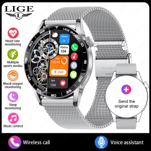 LIGE Sports Fitness Smartwatch 2026 New HD Screen Heart Rate Bluetooth Call Waterproof Outdoor Men Fashion Smart Watch Women